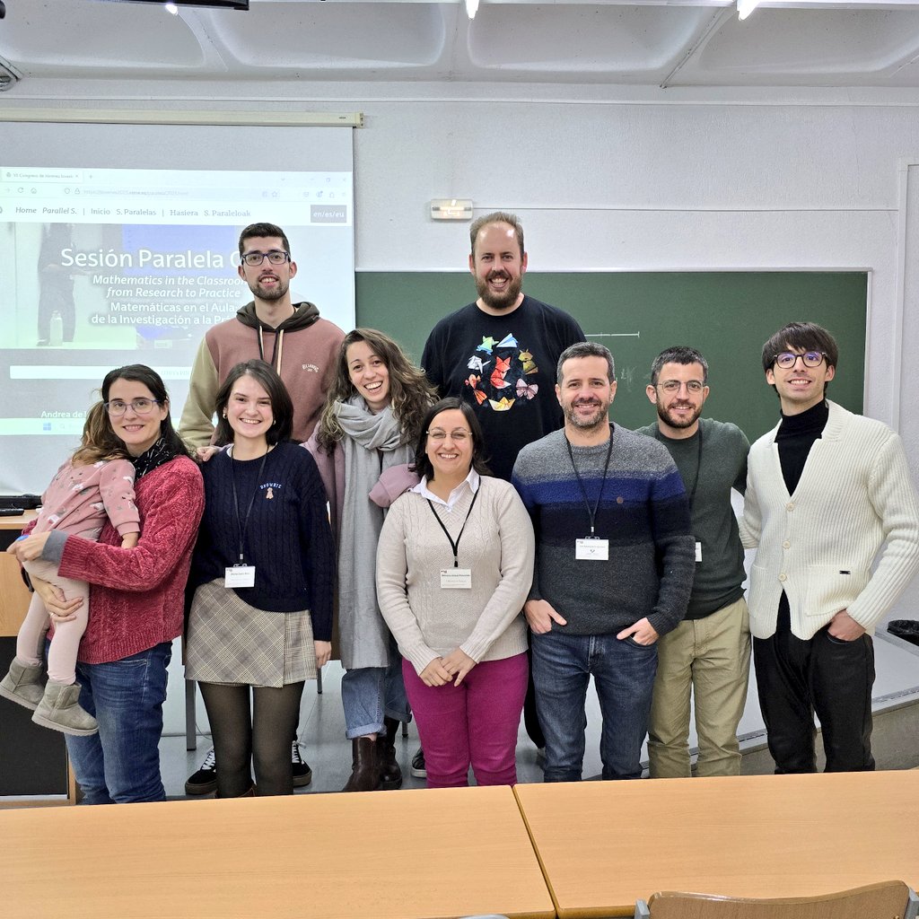 Una dia maravilloso el que hemos compartido con todo el equipo de la sesión paralela "OT03: Matemáticas en el aula: de la investigación a la práctica" en el Congreso de Jóvenes investigadores de la Real Sociedad Matemática Española @realsocmatesp en la <a href="/upvehu/">UPV/EHU</a>