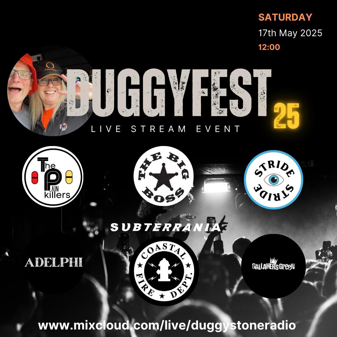duggystone radio (@duggystoneradio) on Twitter photo Duggyfest25 line up <a href="/adelphi_band_uk/">Adelphi</a> <a href="/CoastalFireDept/">Coastal Fire Dept</a> <a href="/GallahersG/">Gallahers Green</a> <a href="/painkillers81/">The PainKillers 🏴</a> stride @Subterrania and Thebigbossuk 17th May live stream event….. Duggyfest25 line up <a href="/adelphi_band_uk/">Adelphi</a> <a href="/CoastalFireDept/">Coastal Fire Dept</a> <a href="/GallahersG/">Gallahers Green</a> <a href="/painkillers81/">The PainKillers 🏴</a> stride @Subterrania and Thebigbossuk 17th May live stream event…..