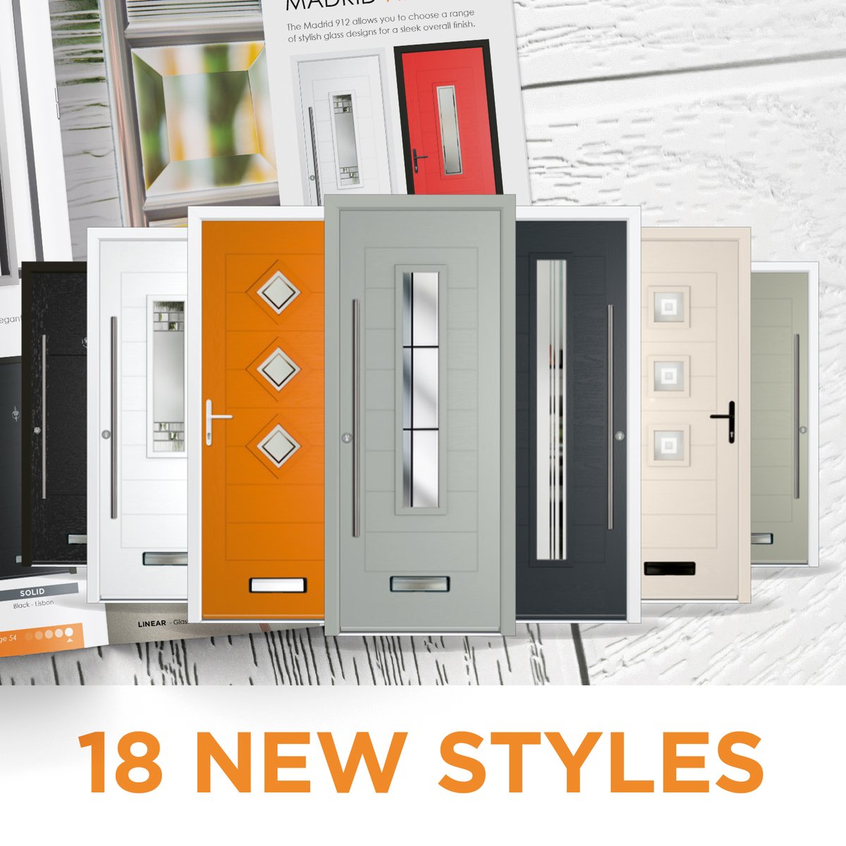 Our brand new range of HomeFrame GRP Doors is available now! 🚪

Including 4 stunning new colours – Clementine, Candy Red, Aubergine &amp; Teal. 18 incredible new door styles, plus plenty of beautiful new glass options.

Pick up a copy of the new brochure today🧡