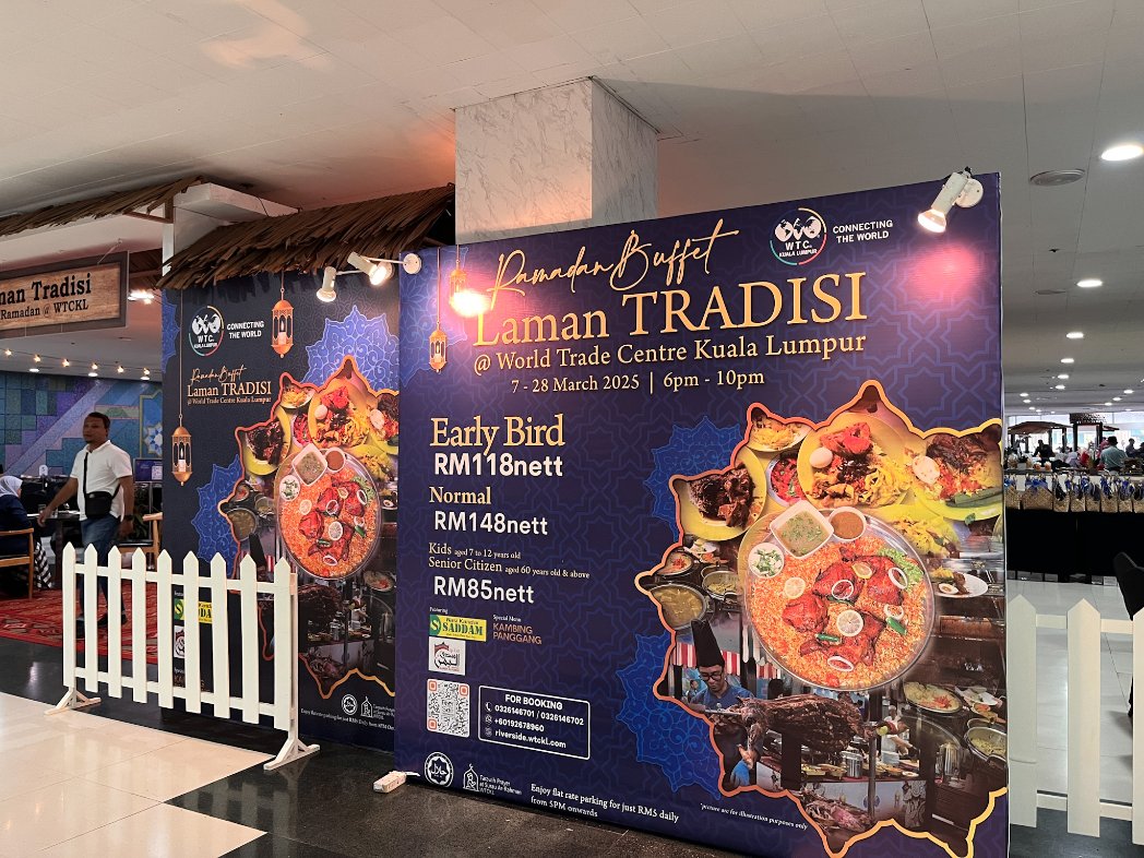 mytajria's tweet photo. Bufet Ramadan 2025 Di WTCKL - Menampilkan Gerai Istimewa Nasi Kandar Saddam, Turut Menyediakan Kemudahan Solat Tarawih https://t.co/DVUK8QUgvs https://t.co/HNZVWGqRM0
