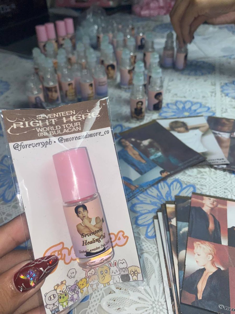 ~ SNEAK PEAK  ~

Fan support by @forever9ph X @ moreandmore_co (tiktok)

💎 SEVENTEEN HEALING OIL
💎 SEVENTEEN HERBAL PATCH
💎 WOOVICKS RUB
posting full details soon

#SVT_RIGHT_HERE_IN_BULACAN