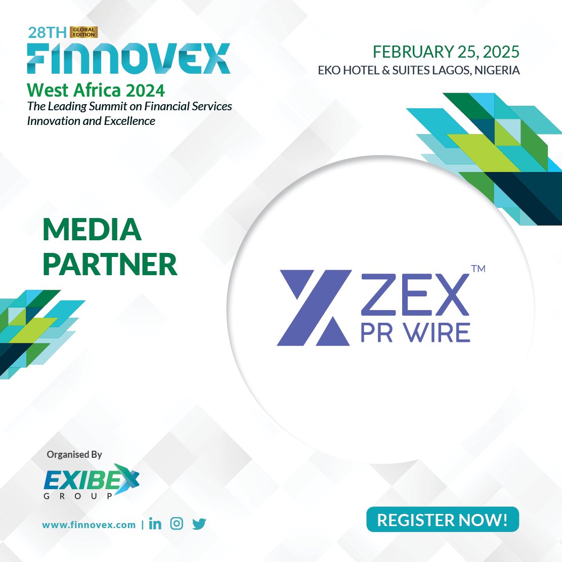_Finnovex's tweet photo. We are thrilled to announce ZEX PR WIRE as our esteemed media partner for FINNOVEX West Africa 2025!
#FinnovexWA2025 #PressRelease #PRDistribution #MediaOutreach #DigitalMarketing #PublicRelations https://t.co/mPyoSvak6W