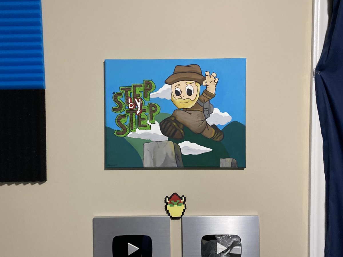 My friend made a real painting of the art for my previous game! Just wanted to share because I thought it looked cool :)