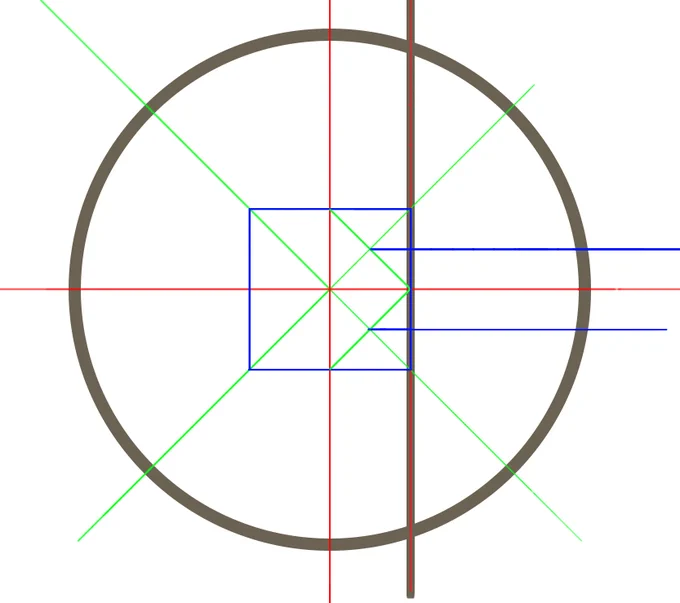 Sh!βα的 格子窓の描き方先に模様を決めてしまって格子間隔が適当な目分量になってる人が結構居たので...こっからもっとガイドライン増やして小さな正四角形を量産して複雑な格子模様も綺麗に整列できるようにしてる正直面倒くさいしゲシュタルト崩壊しそうになるけどマジで綺麗な格子模様が作れる 