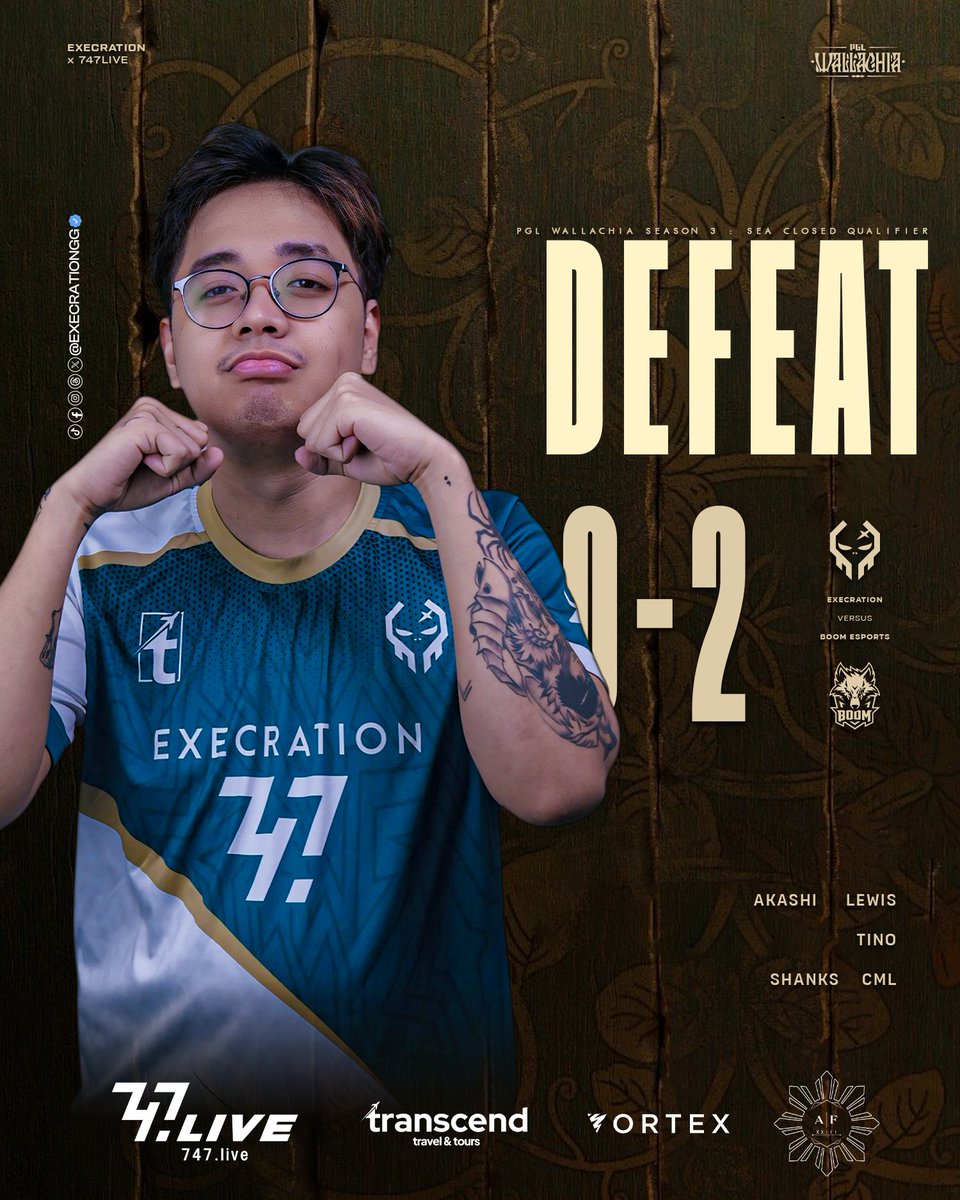ExecrationGG's tweet photo. 𝟯𝗥𝗗 𝗣𝗟𝗔𝗖𝗘!🥉
Sad Boys as our journey ends here!
#ExeShot #747Live #PGLWallachia3
#ClosedQualifier https://t.co/asy3GsJD14