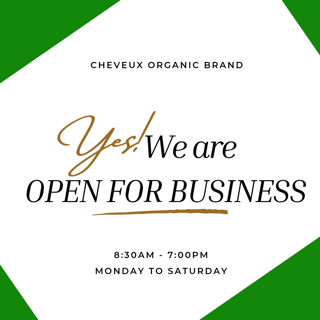 CheveuxBrand's tweet image. WE'RE BACK! Cheveux Organic Brand is open for business! Our store is now live, and we're ready to help you achieve your hair &amp;amp; beard growth goals! #CheveuxOrganic #WereBack #OpenForBusiness