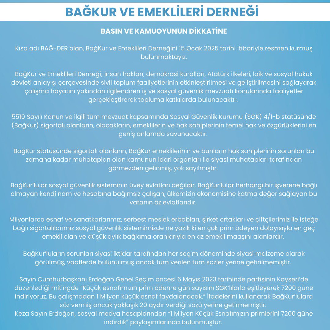 ma_cenkci's tweet photo. Basın ve Kamuoyunun Dikkatine❗️

#BağKur #BağKurTescilMağdurları 
#BağKurPrimEşitleme #BağKurİhya #BağKurMağdurları #BağKurEmeklileri https://t.co/cxpPUmTXYD