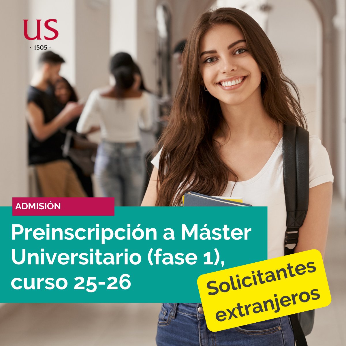 🔴 ¡Comienza el acceso a la #Universidad (para solicitantes extranjeros)!

📲Infórmate ya en el Distrito Único Andaluz y estudia un #máster en la US 

ℹ tinyurl.com/PreMasterF12526
🗓️Solicitudes: hasta el 29 de enero de 2025