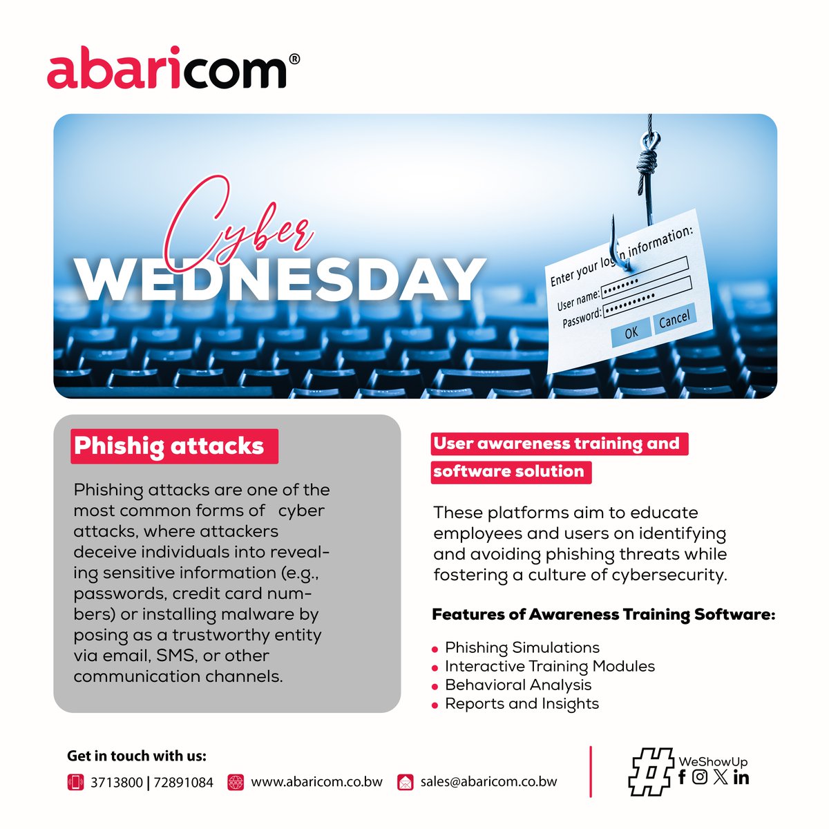 Empower your team to spot and avoid suspicious emails and links.

#cybersecurityawareness
#StaySafeOnline
#WeShowUp