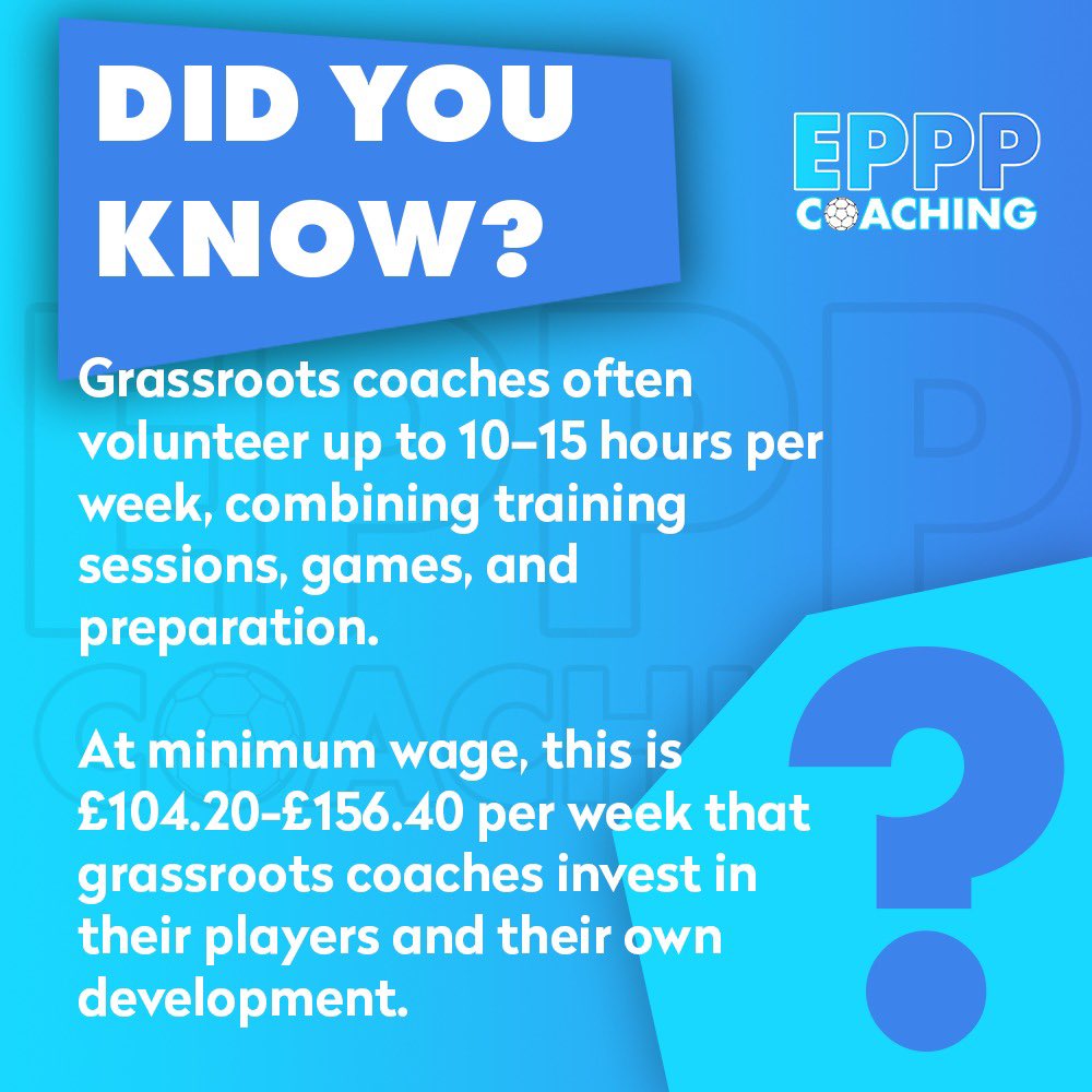 EPPPCoaching's tweet photo. Did you know? Grassroots coaches give their time, energy, and passion for the love of the game. ❤️⚽️

Check out this weeks #CoachingFact below #GrassrootsFootball https://t.co/5r2BFqx7dL