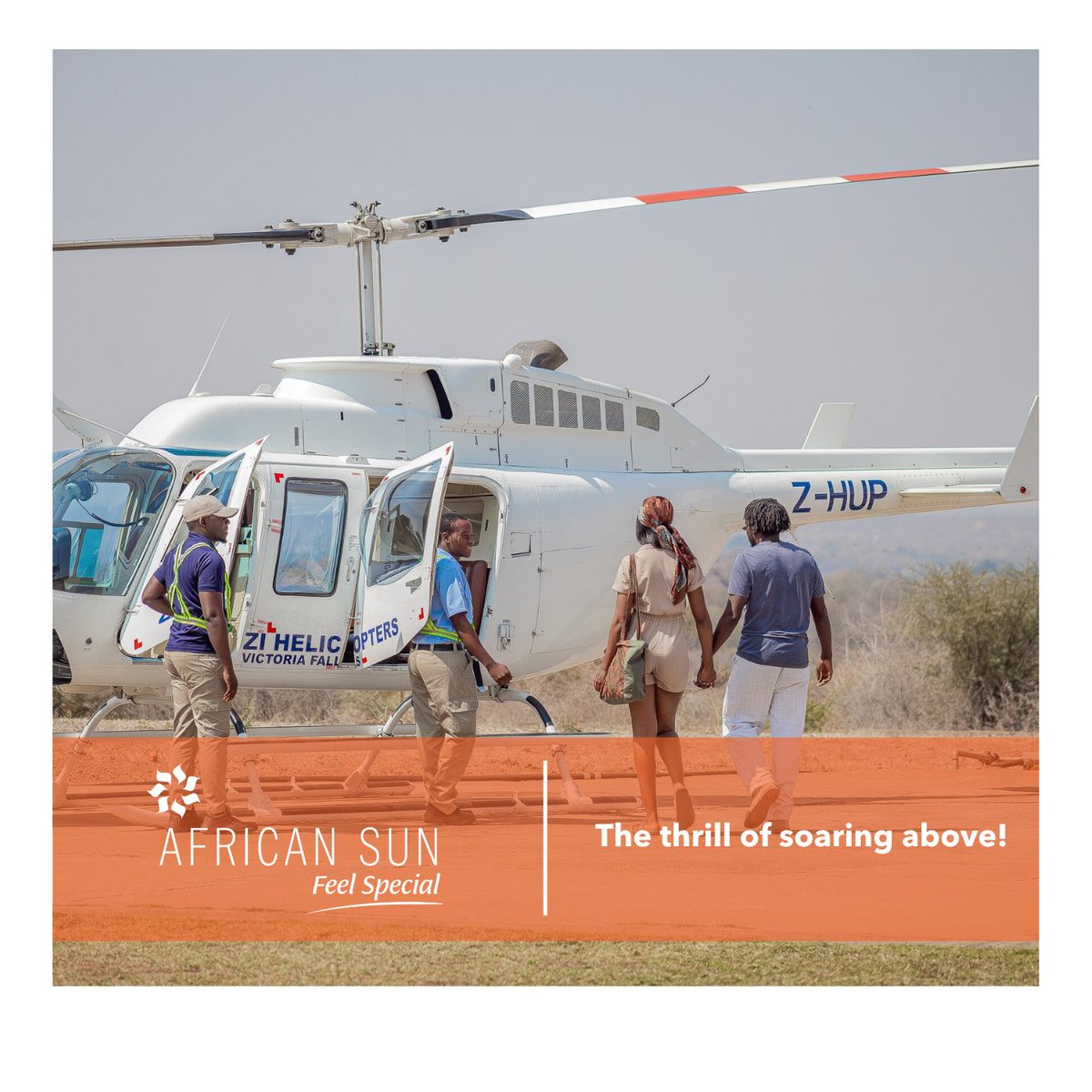Feel the thrill of soaring above the majestic Victoria Falls on an exhilarating helicopter ride. Imagine the rush of excitement as you witness the breathtaking beauty from above while staying at Elephant Hills Resort. It is a journey of just 5 miles, yet a lifetime of memories.