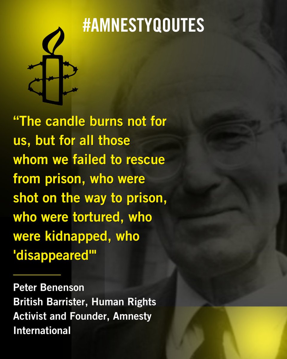In times of rising abductions, we find solace in the words of Peter Benenson:

"The candle burns not for us, but for all those whom we failed to rescue from prison, who were shot on the way to prison, who were tortured, who were kidnapped, who "disappeared." #amnestyquotes