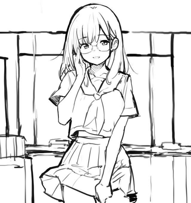 思いつきで描いた1学年年上の先輩女子 