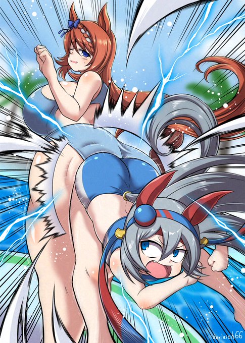 【skeb】SHIRI・ZUMOUで激突するタマモクロスさんとスーパークリークさん 