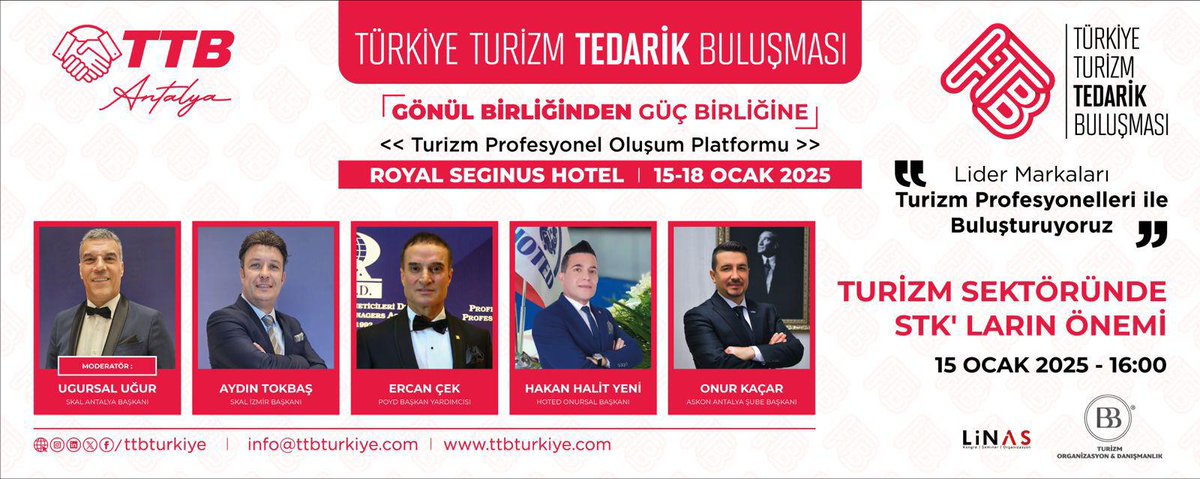 AntalyaAskon's tweet photo. Değerli Üyelerimiz;

Royal Seginus Hotel Lara ‘da açılışı yapılacak olan olan Türkiye Turizm Tedarik Buluşması Fuarına tüm üyelerimizi ASKON Antalya standımıza bekliyoruz. 

Tarih : 15 Ocak 2025
Saat : 14:30
Yer   : Seginus Hotel Lara
#Askon #Antalya https://t.co/XL00KkwqCq