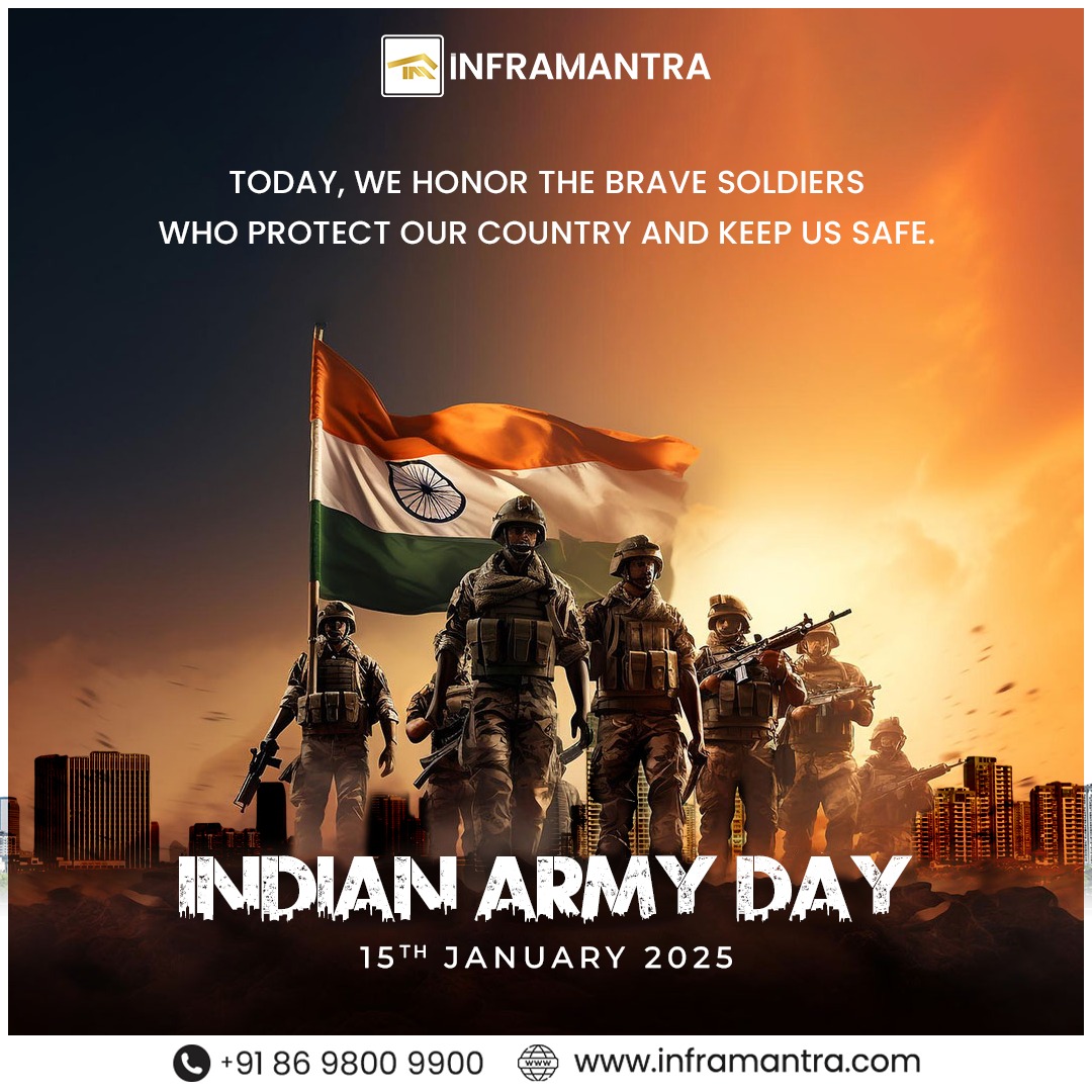 INFRAMANTRA_'s tweet photo. On this Army Day, Let’s honor their 𝐜𝐨𝐮𝐫𝐚𝐠𝐞, 𝐬𝐚𝐜𝐫𝐢𝐟𝐢𝐜𝐞, 𝐚𝐧𝐝 𝐥𝐨𝐯𝐞 𝐟𝐨𝐫 𝐭𝐡𝐞 𝐧𝐚𝐭𝐢𝐨𝐧.
𝐉𝐚𝐢 𝐇𝐢𝐧𝐝!
#inframantra #realestate #indianarmy #army #indianarmyday #armyday #indian #india #nation #jaihind #jaibharat #sacrifice #lovefornation https://t.co/l8oAZRC5Dv