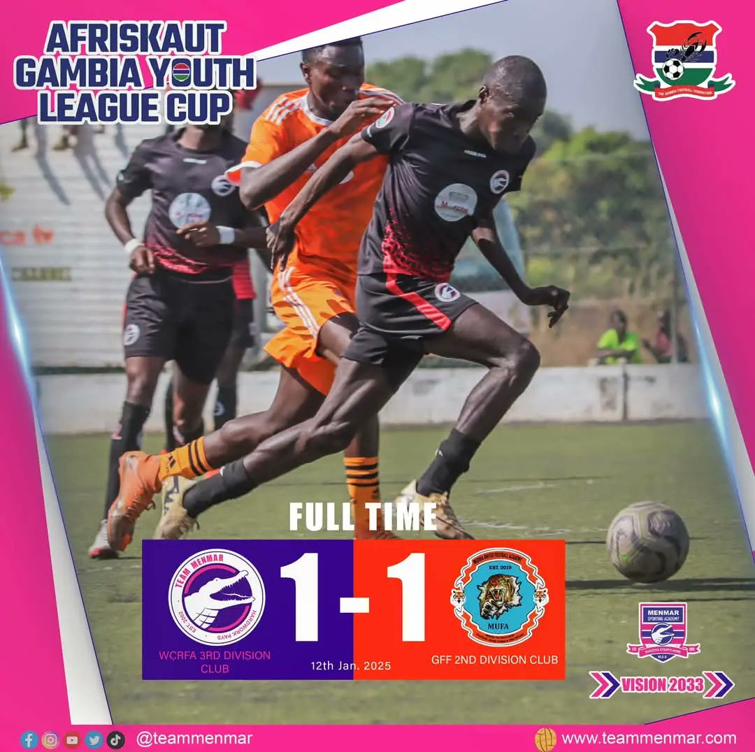 TEAMMENMAR's tweet photo. 1 all draw On Sunday, we played our first game against a Gambian 2nd Division Club #medina United  in the GFF Afriskaut Gambia Youth League Cup. This competition aims to expose youth talent from clubs with players under the age of 18.

#menmarsportingacademy #teammenmar #wcrfa https://t.co/DoJKDVobF4