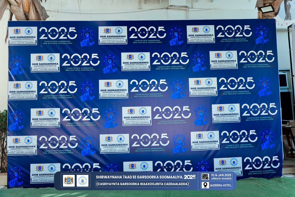 AbdallaBaidoa's tweet photo. "Welcome to the Somalia Judicial Annual Conference 2025, we focus on modernizing Somalia's judiciary with justice, transparency, and equal access for all, integrating technology with our traditions. โSaid Ali Mohamedโ Chairman Banandir Court of Appeal.
#ModernizingJudgment https://t.co/zP8juj1r0I
