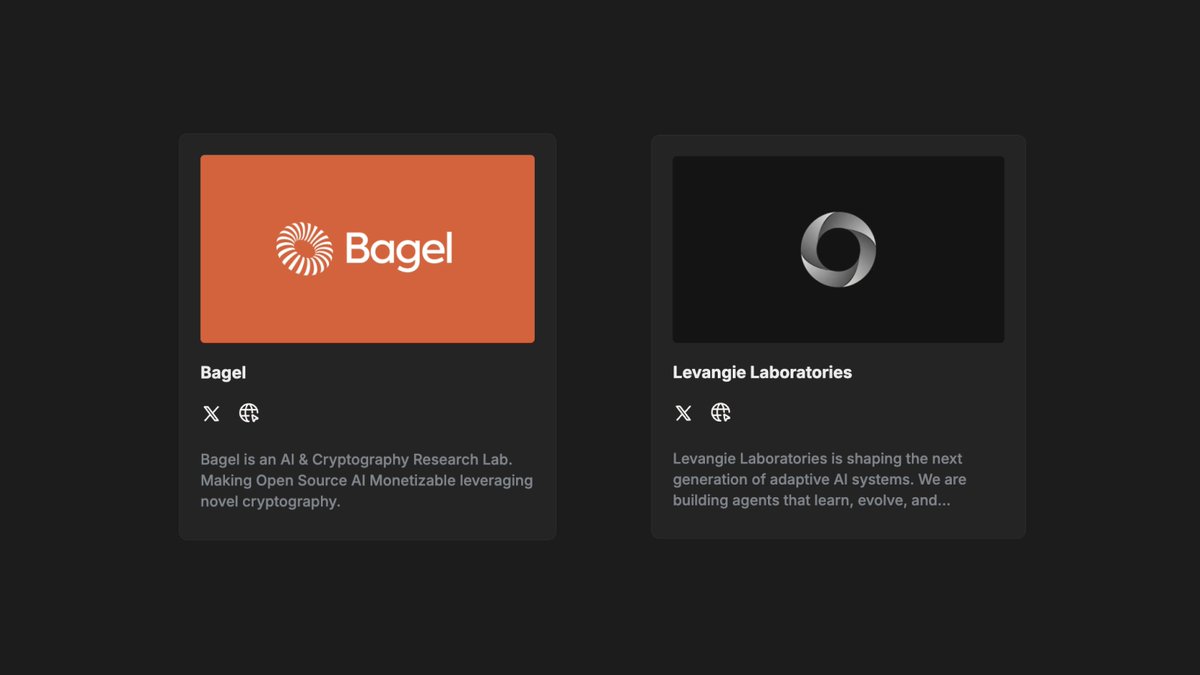 trugarezus's tweet image. Two new projects have recently announced their official use of the Akash Network, though they may have been using it for some time.

@blevlabs creates adaptive AI agents that learn, evolve, and collaborate in real-time, while @BagelOpenAI focuses on making open-source AI…