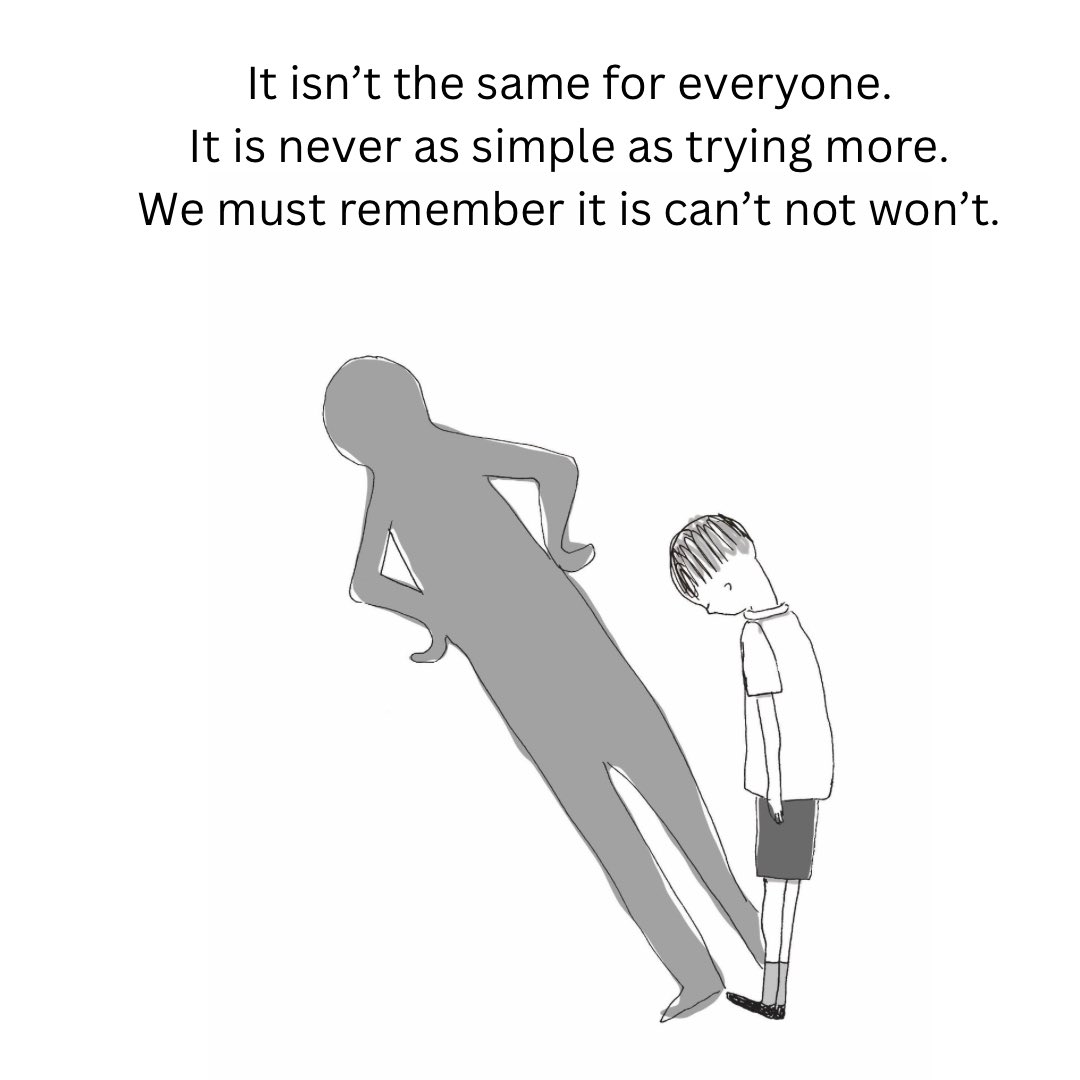 We cannot make assumptions that because school is plentiful  it is benign.
The system has become more and more rigid.
It forces parents to question themselves and their children, as they resist change they continue to deflect on us.