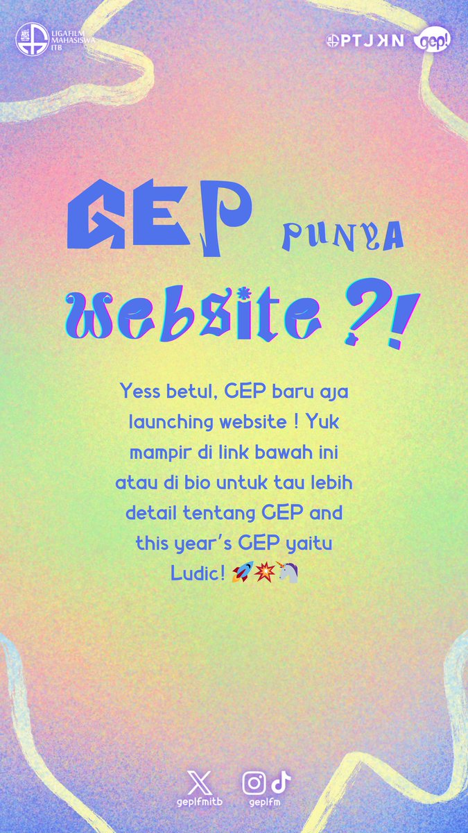 GEPLFMITB's tweet photo. 🚀GEP LEVEL UP!🚀

Website GEP resmi meluncur! 🌐
Siap eksplor semua info tentang GEP dan keseruannya tahun ini⁉️

Jangan sampai ketinggalan‼️💥
Klik link disini: https://t.co/P0ttAju64C

#GEPLFMITB #GEP2025
https://t.co/1DZ3rm7nB3
https://t.co/XGdr8jWo2u
https://t.co/fyN6zQdYyb https://t.co/Ae6p9V8F5X