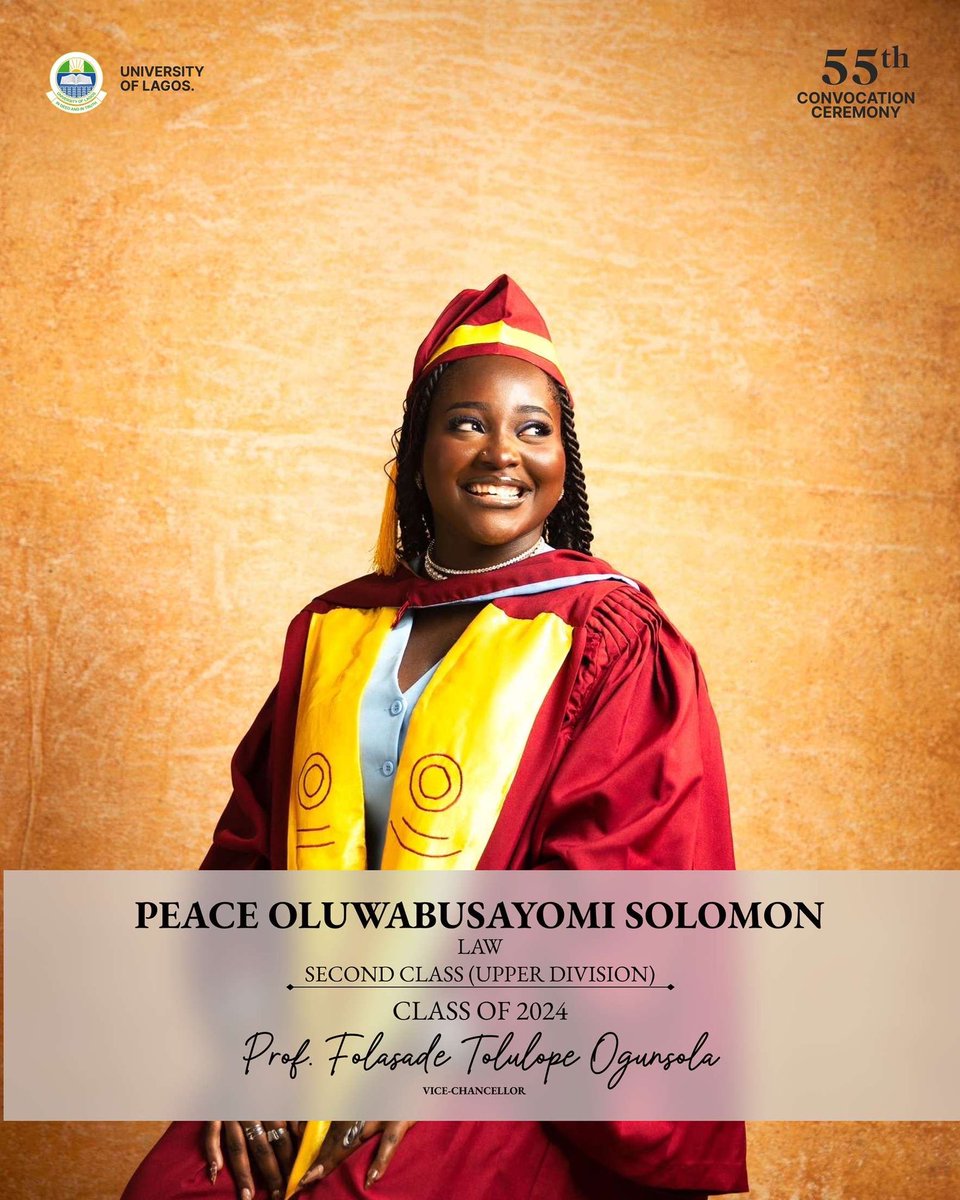 peacesolomon_'s tweet photo. PEACE OLUWABUSAYOMI SOLOMON
LLB Hons. (Second Class Upper Division) https://t.co/XTDuJ8d3zh