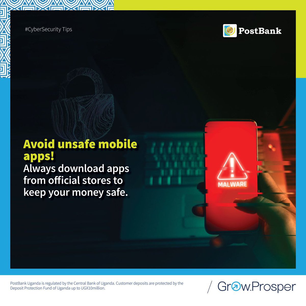 postbankug's tweet image. Avoid unsafe mobile apps! Always download apps from the official stores.

#PostApp #PostBankUganda #GrowProsper