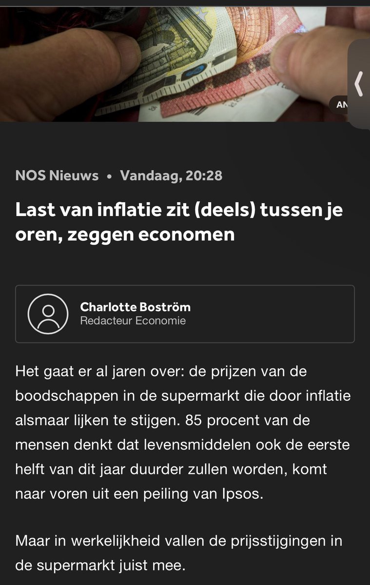 Mag ik u eraan herinneren dat in september 2022 mutatie van de Nederlandse inflatie op maar liefst 17,1% lag? 

Voedselprijzen stegen in diezelfde maand tov diezelfde maand een jaar geleden met 11,5%.

Gelukkig zit de ‘last’ allemaal tussen de oren 😅