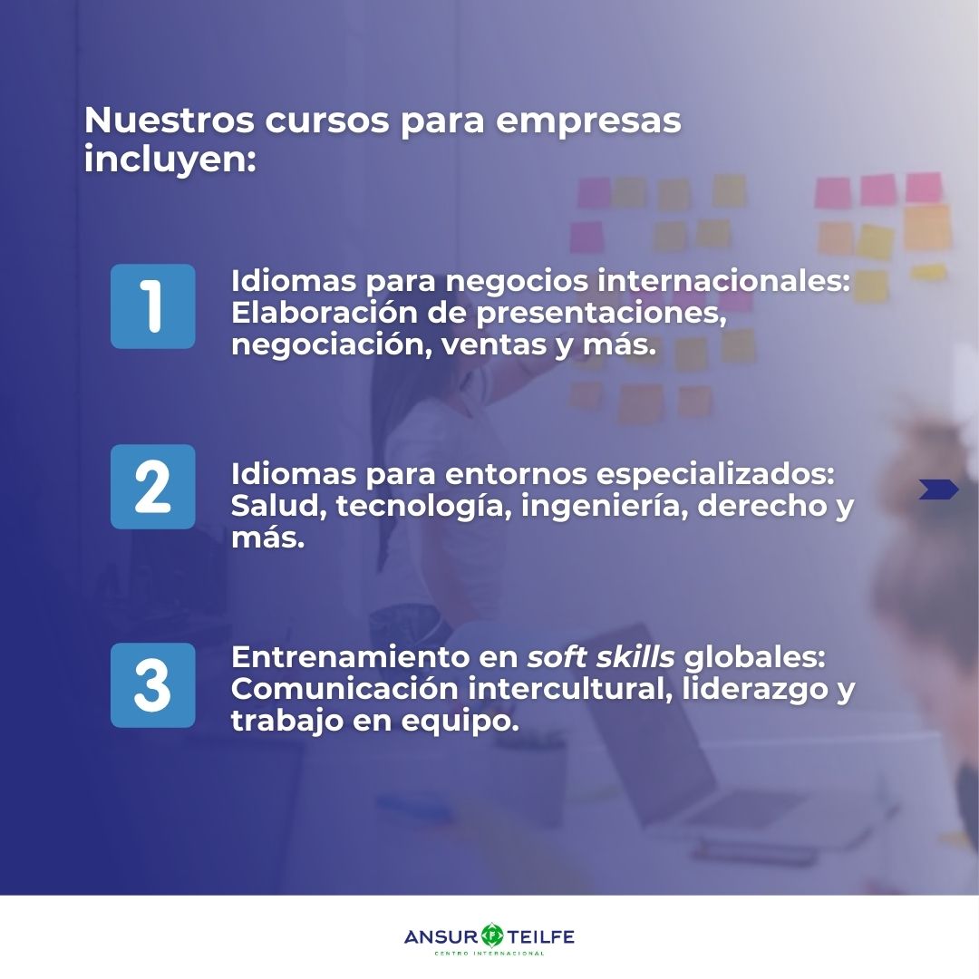 AnsurTeilfe's tweet photo. ¡Potencia tu empresa con nuestros #cursos de formación en Lenguas para Fines Específicos!  

✅ Comunicación efectiva con clientes y socios internacionales 
✅ Equipos listos para negociar y colaborar globalmente  ✅ Mayor competitividad en mercados internacionales

#cursosLFE https://t.co/qXb0ny7xxS