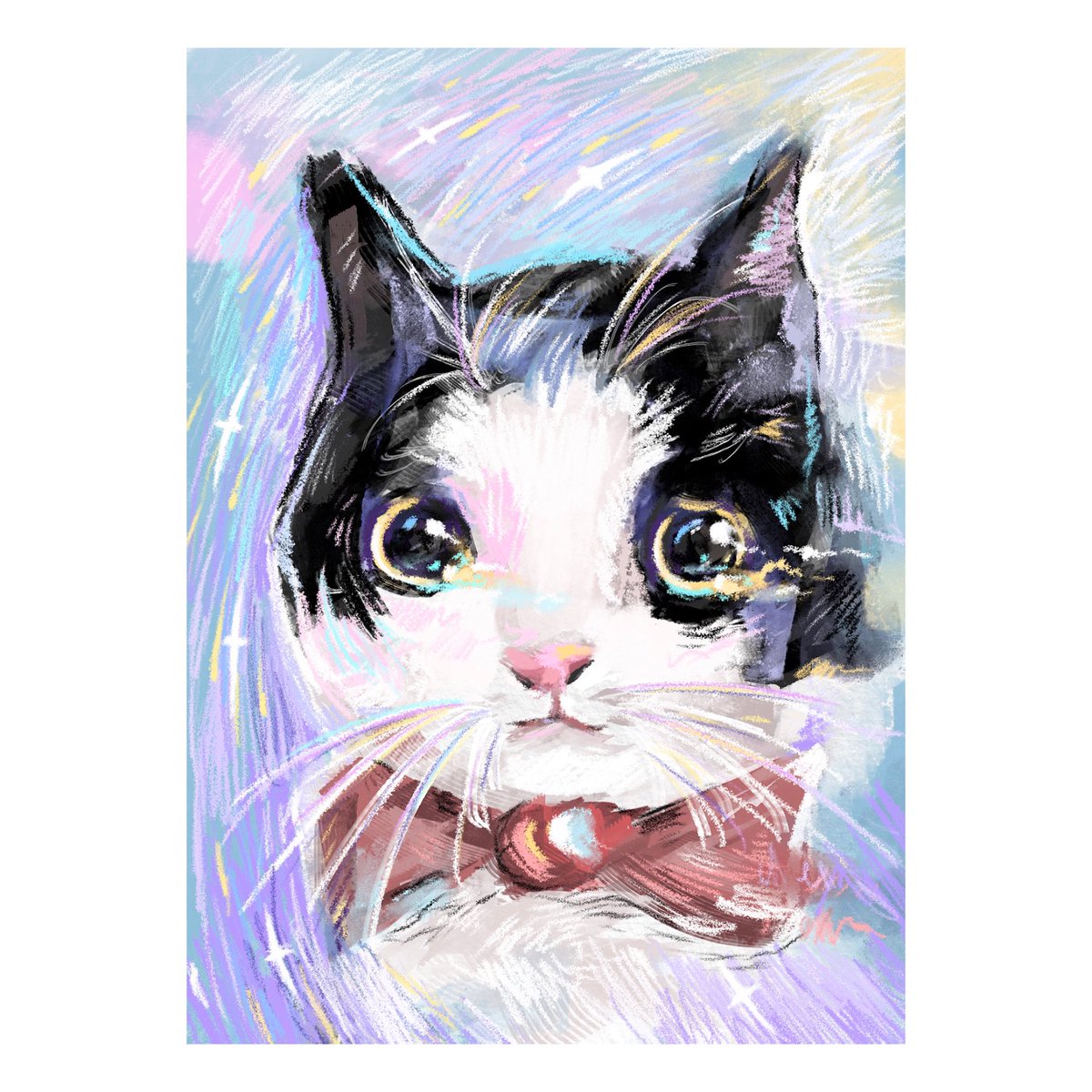 Time drifts softly, like a tender breeze through eternity.

#cat #art #paint #izekirati