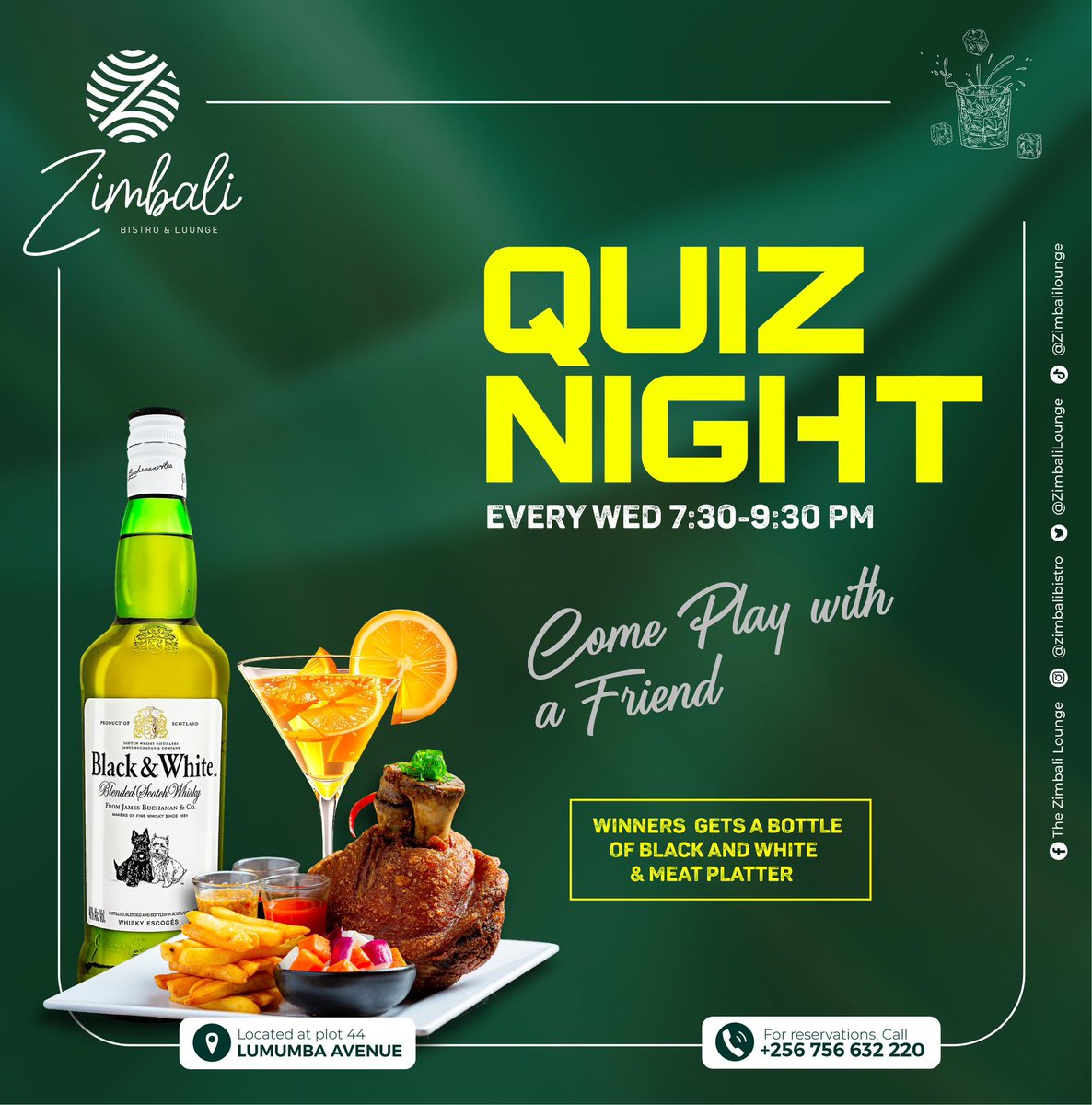 ZimbaliLounge's tweet image. Spice up your week with Quiz Night at Zimbali Lounge every Wednesday! Test your knowledge, enjoy great cocktails, and win exciting prizes. Fun for everyone, don’t miss out!😋
#ZimbaliLounge #QuizNight #FunAndGames #SavourTheMoment