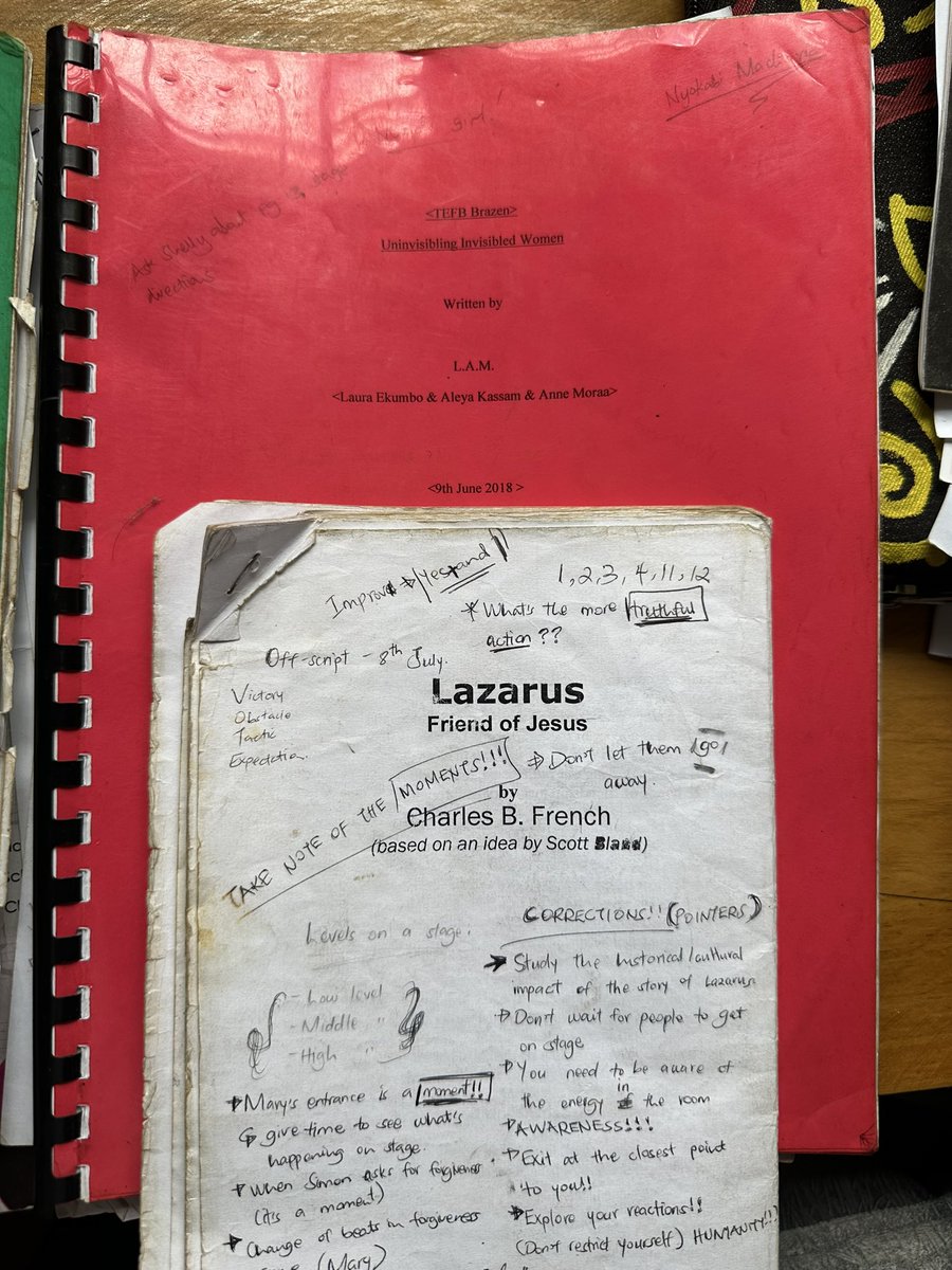 nyokafimacharia's tweet image. One thing y’all will enjoy about #NyokabiAtTen is seeing all my scripts with my notes as an actor from the shows I have been on. Which show hace you watched? This one is for the OG Nyokabi fans. 
Can’t wait for y’all to experience this in August!