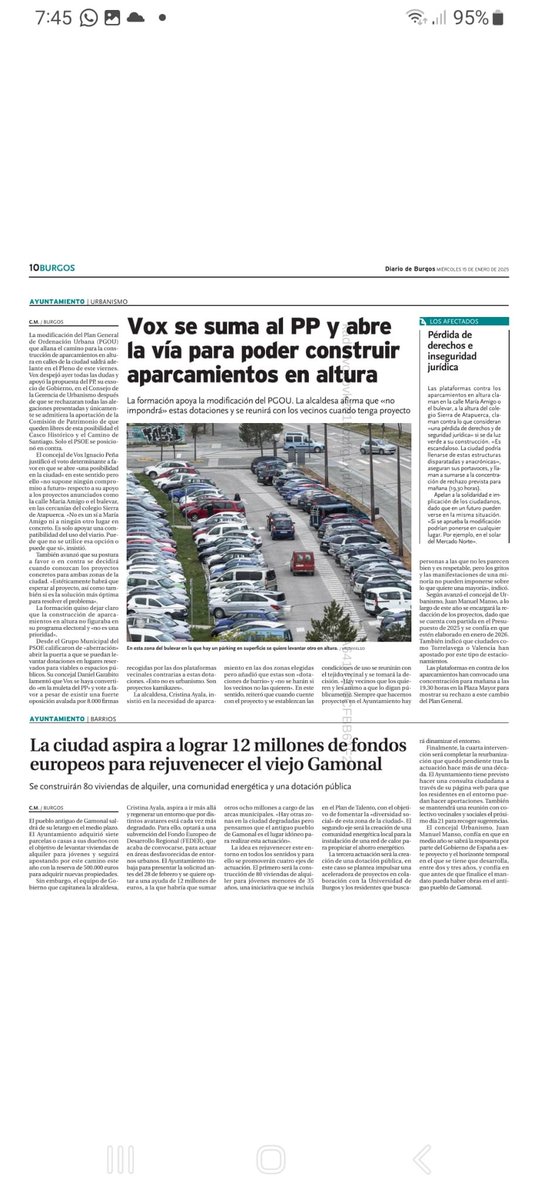 Este es el aparcamiento que puso Manolo Manso como ejemplo en Torrelavega, aparcamiento en altura La Carmencita, no tengo nada que añadir. Juzguen ustedes mismos si eso es lo quieren en medio de sus calles.
