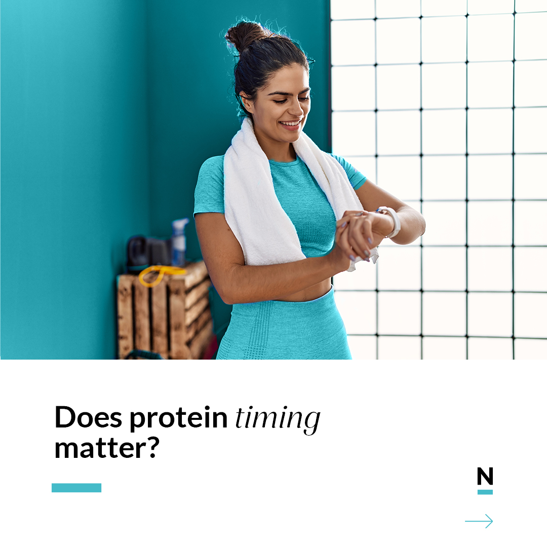 Nutrova's tweet photo. Comprehensive research shows that your total daily protein intake matters, not when you consume it. So as long as you hit your daily requirement, the timing at which you consume it does not matter. https://t.co/pCganPL6ID
