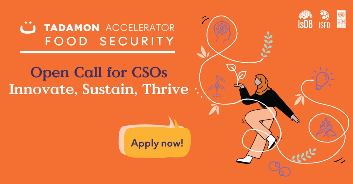 🔎Are you an organisation working to enhance food security? 

Apply to the Tadamon Accelerator for Food Security and receive the tools and support to help shape a resilient future! 💪

🔗  tinyurl.com/363vy7c3

#FoodSecurity #Innovation #Grants  #TadamonForFood