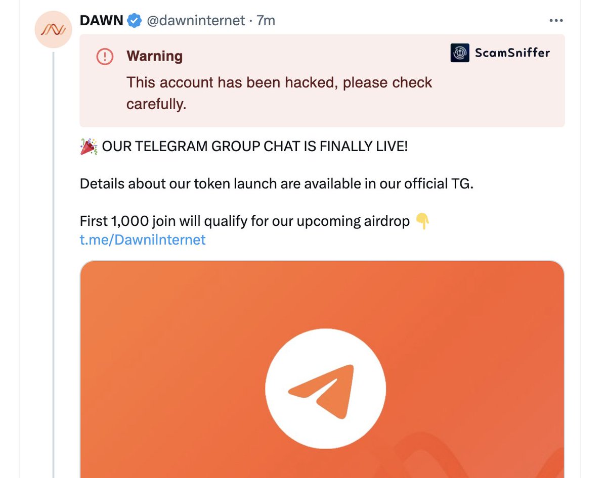Now changed to post the Telegram channel that contains malicious Safeguard  bots asking you to login to Telegram. Fake bots: -  SafeguardsAuthenticationRobot https://t.co/fNbk5Qit6Q