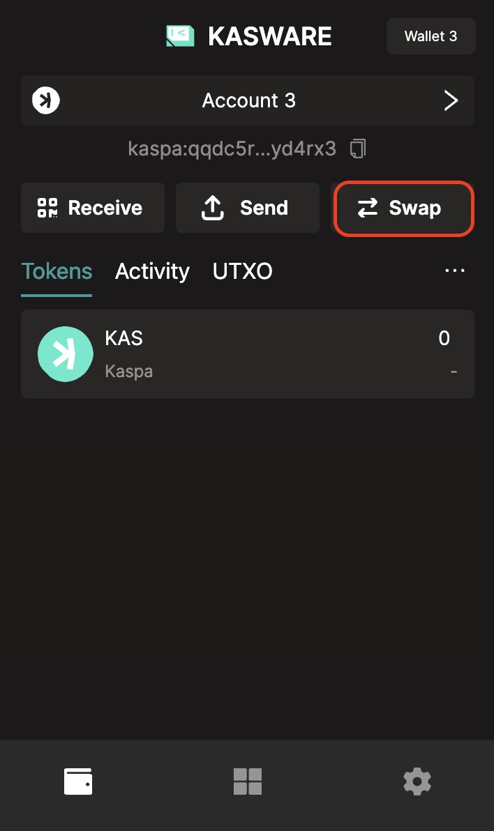 The kasware wallet has integrated Chainge APIs. Now, users can swap any KRC20 token listed on Chainge with just a few clicks. <a href="/FinanceChainge/">Chainge 🪢</a>