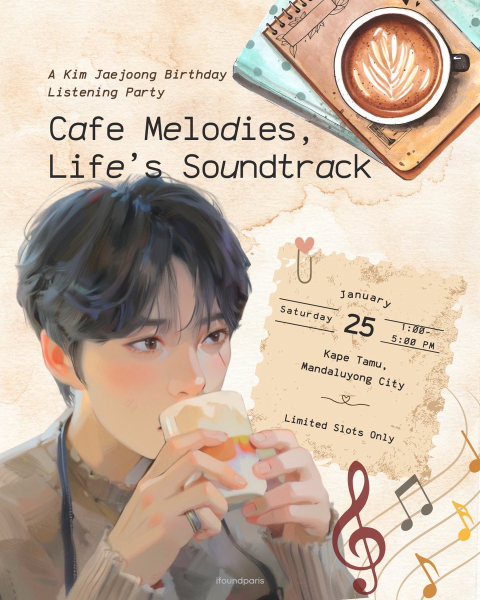 ifoundparis's tweet image. hey guys im hosting a smol listening/bday party for #jaejoong here at my coffee shop 🥹 it's gonna be a simple &amp;amp; intimate gath over coffee while listening to jaej's music. we'll also be giving away albums 😂

vvv limited slots only so dm me for reservations 🩶
pls rt to share 🫶
