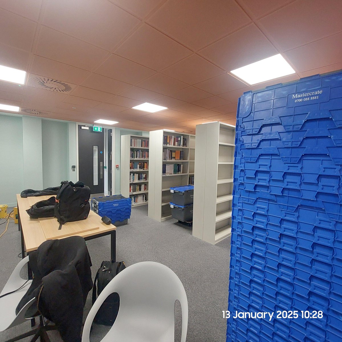 UoSLondonLib's tweet photo. The new library area being built in the Harbour Exchange building. https://t.co/IG0ud2TF9z