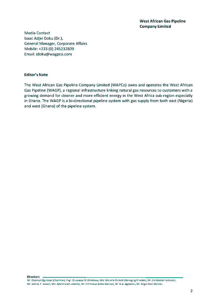 OneWAPCo's tweet photo. Press Statement:ย WAPCo Revises Offshore Pipeline Cleaning Schedule
Read the full statement here: https://t.co/M9TmTcoAV4
#OneWAPCo #DrivingRegionalEnergy https://t.co/f1uSCyKK6Y