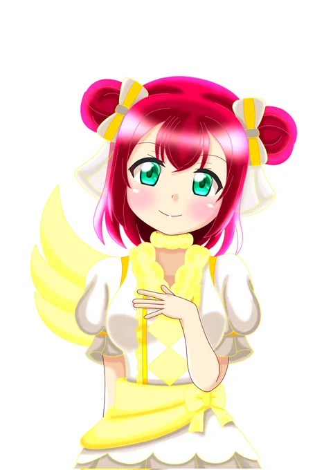 ルビィちゃんのイラスト比較左)2021年頃描いたイラスト右)2025年に描いたイラスト 