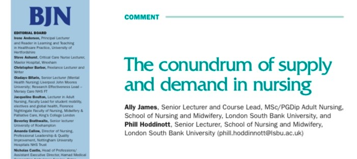 We have written a commentary in this month’s <a href="/BJNursing/">BJN</a>   around the supply and demand of nursing. Following a difficult recruitment period for many universities last year. Get in touch or take a look here lnkd.in/er9Ec9Hb