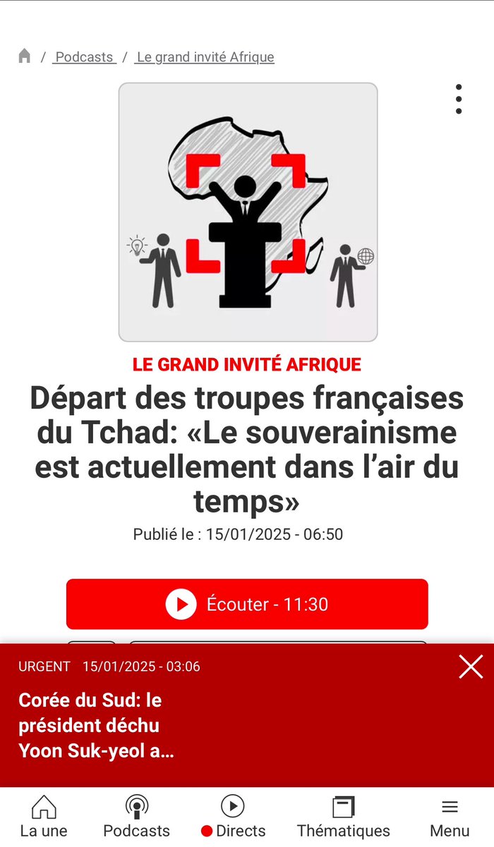 A baton rompu avec <a href="/ChBoisbouvier/">Ch Boisbouvier</a> sur <a href="/RFIAfrique/">RFI Afrique</a> à propos 2 dernières semaines au Tchad

rfi.fr/fr/podcasts/le…