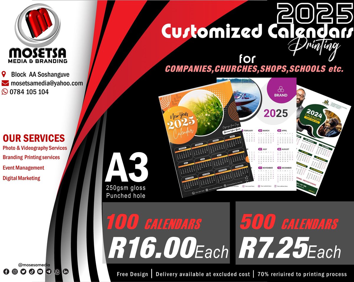 KGMosetsaMedia's tweet image. Printing services special offers
Whatsapp 0784 105 104