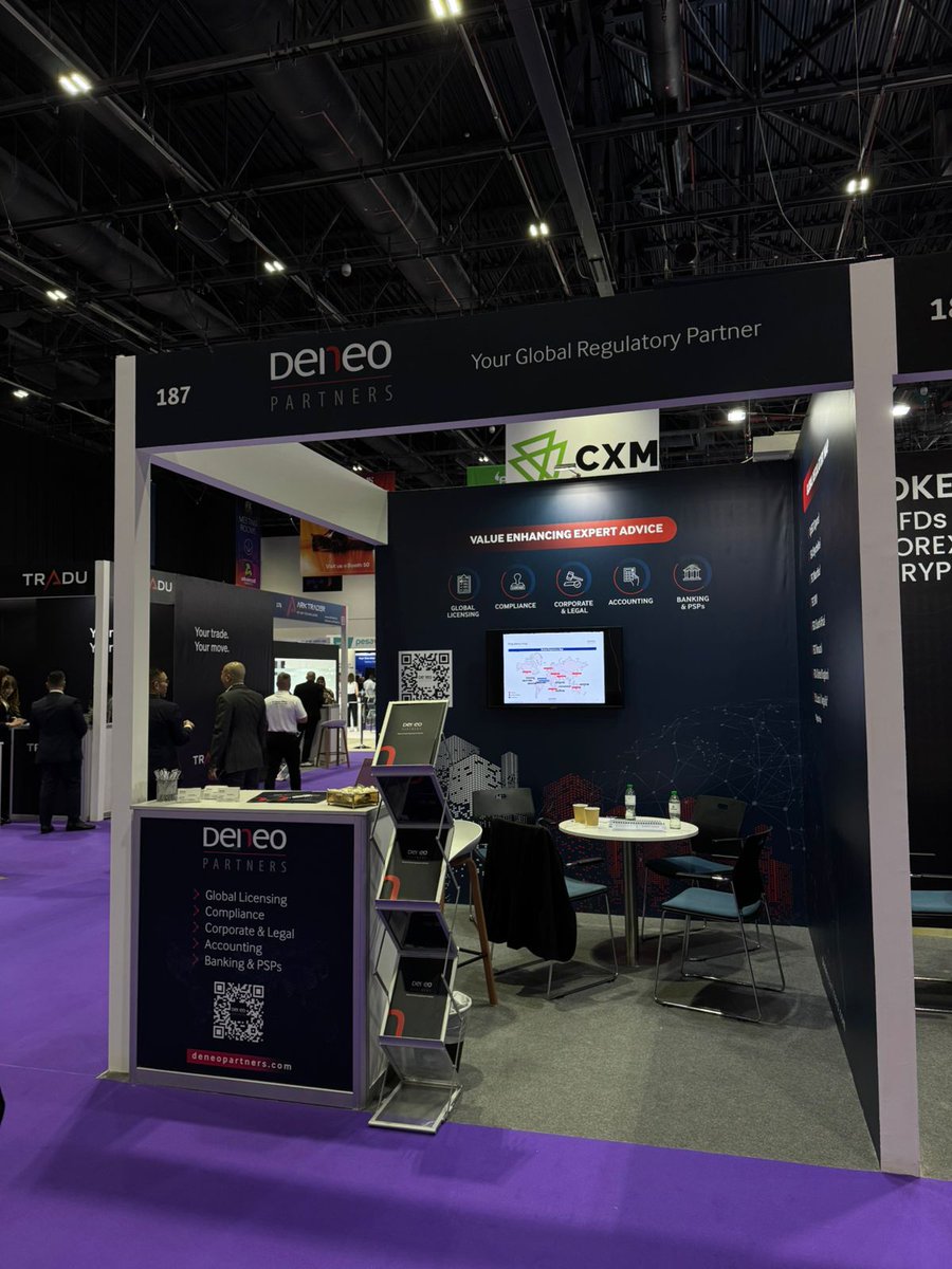 DeneoPartners's tweet photo. @DeneoPartners is kicking off Day 1 of the @iFXEXPO Dubai 2025 with a bang 💥
 
 📍Booth 187 is the place to be! Meet our experts, address your financial advisory needs!
 
#DeneoPartners #consultingfirm #financialadvisory #fx #cfds #globallicensing #regulatory #advisory https://t.co/haPc1FFYGi
