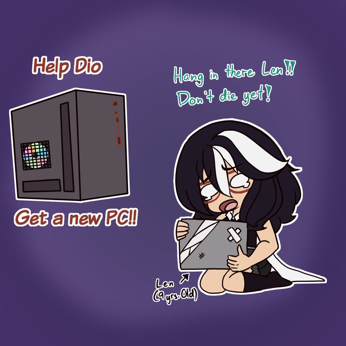 [Announcement]

I don't normally ask for material things or help, but I think this is an exception. My setup is very old, almost a decade actually &amp; it's reaching the end of its life. I can't make art or work without it &amp; it seems that I need an upgrade

(ko-fi goal link below)