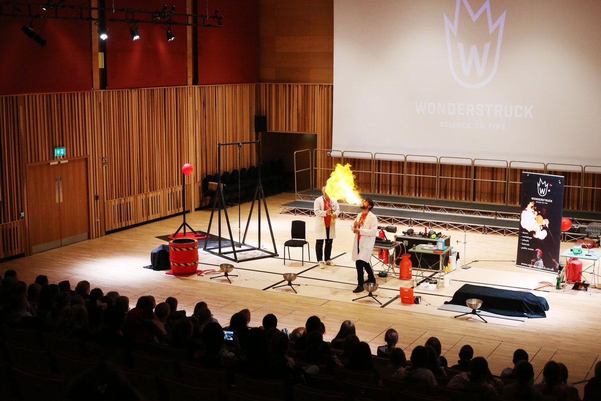 SG_STEM's tweet image. The 'Dangerous Science' show at Sherborne Girls! A big thank you to Peter and Nathan for such an exciting show.
