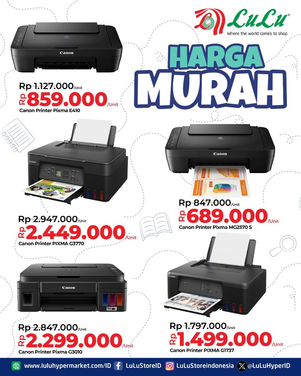LuLuHyperID's tweet photo. Cari mesin printer murah dan berkualitas? Yuk, kunjungi Lulu Hypermarket sekarang juga! 📄🖨️ #PrinterMurah #LuluHypermarket #BelanjaHemat https://t.co/wj2VFLpDhc