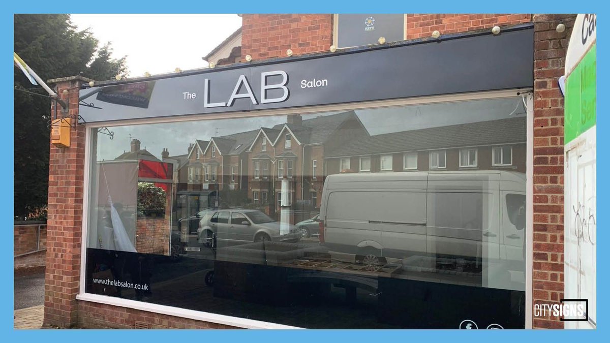 citysigns's tweet photo. 👍 Thank you to @thelabsalonmalvern for the opportunity to supply and install your signage. The black vinyl on the inside of the window posed an interesting task, but creates an impact for the public walking past. 😊 

#TheLabSalonMalvern #CitySigns #Worcester #RetailSignage https://t.co/cxmKHjSPUy