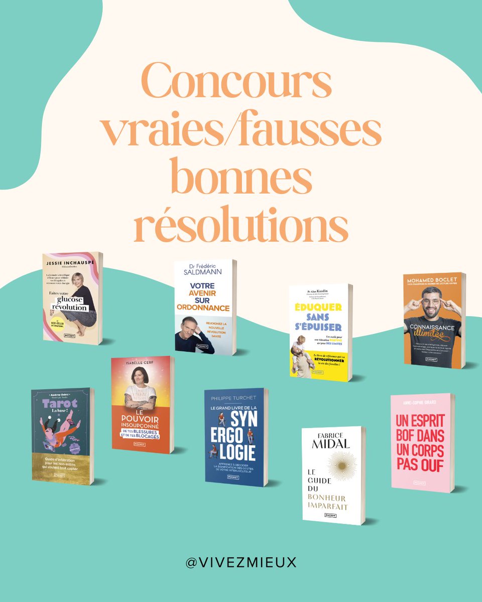 #VivezMieux ⚡️Nouvelle année = Nouvelles résolutions ?
Participez à notre jeu-concours et tentez de gagner votre sélection de livres préférée pour commencer l'année du bon pied avec Pocket et Vivez Mieux.
Bonne chance ! 🍀
lp.lisez.com/lp/concours-vr…
#concours #Livres #bienetre